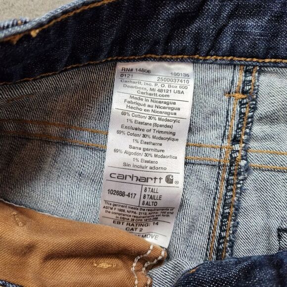 CARHARTT Flame Resistant Jeans FR Women's Dark Rugged Jeans Size 8 Tall - Picture 5 of 14